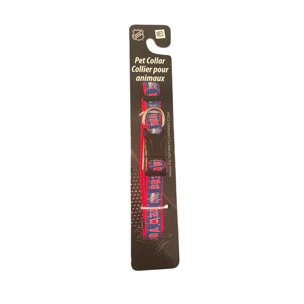 Pets First Pet Collar New York‎ Rangers Medium Blue New NHL Logo Adjustable